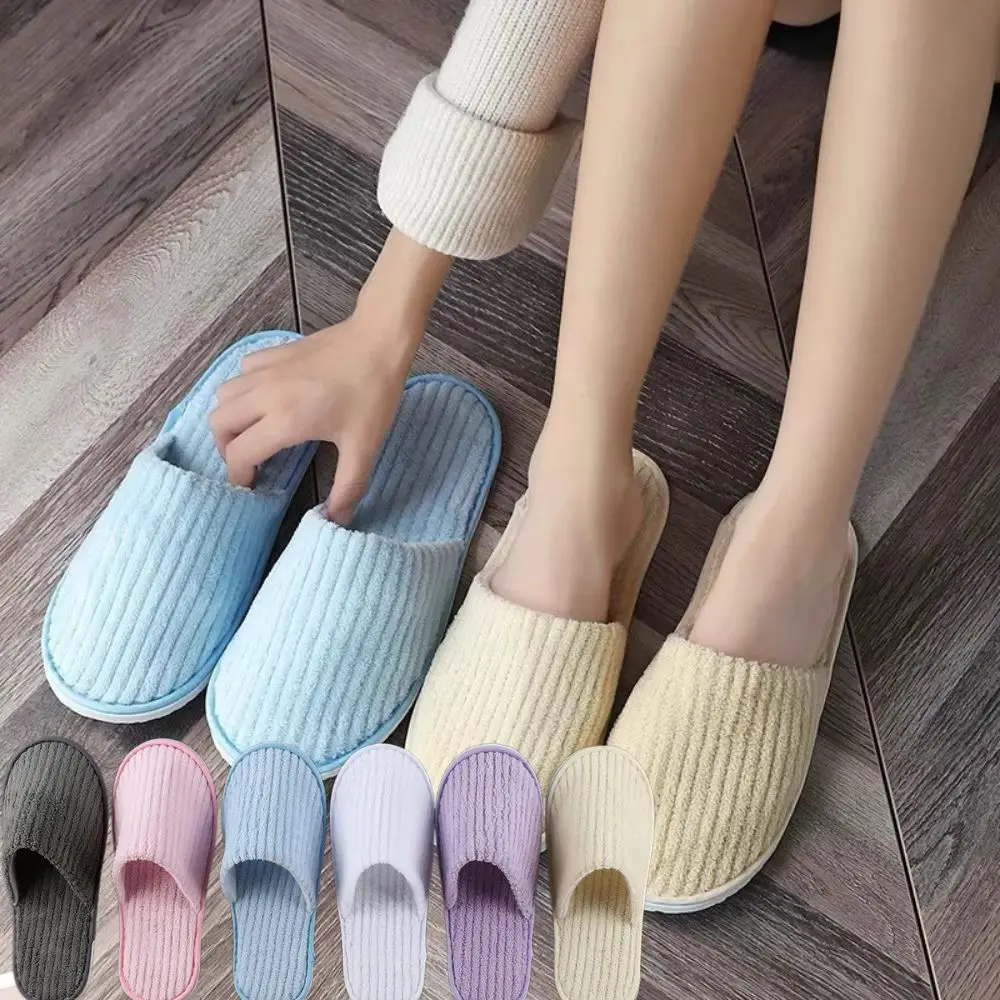 

1 пара зимних теплых плюшевых тапочек для женщин и мужчин, домашняя обувь, нескользящие шлепанцы, пушистые тапочки, домашние домашние тапочки для пары