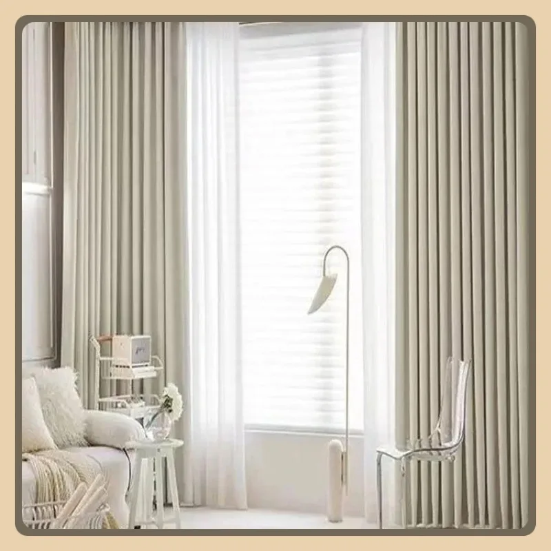 

Blackout Curtains Thickened Nordic Style Jacquard Curtains Simple Sun Protection Living Room Dining Room Bedroom Curtains Decor