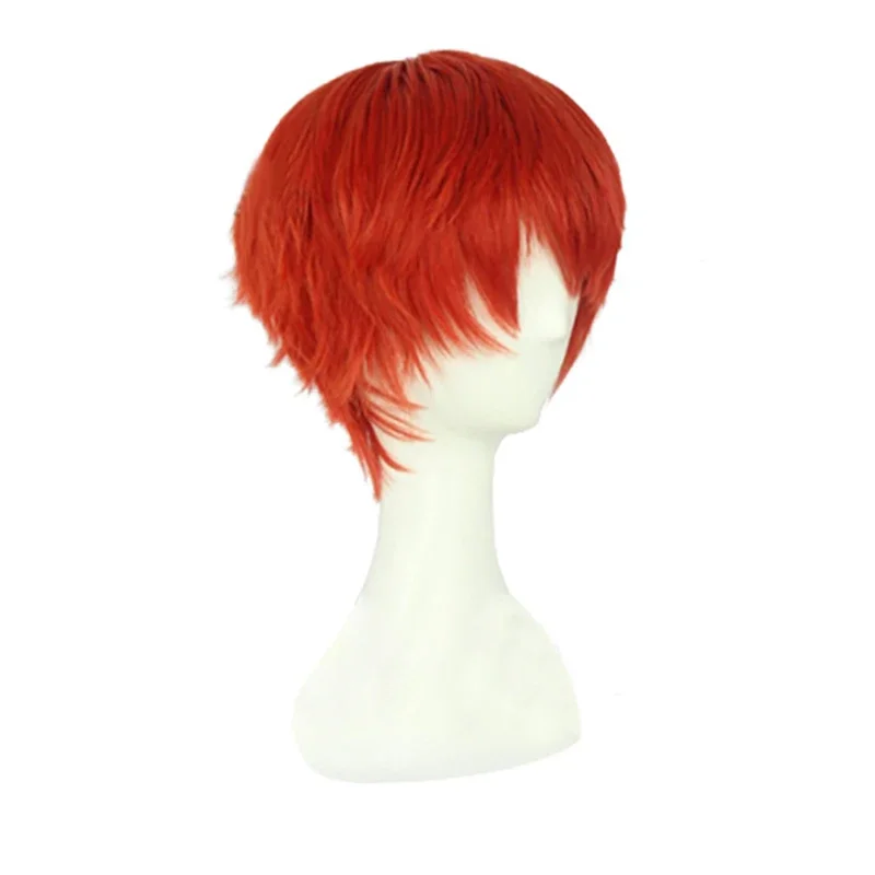 게임 FGO Shirou Emiya 빨간색 짧은 애니메이션 내열성 코스프레 헤어 가발 합성 머리 패션 가발