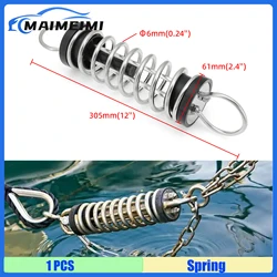 1PCS 6x305mm Dock Line Mooring Springs 304 Stainless Steel Shock Absorbing Boat Mooring Springs Boat Part Marine Hardware custom