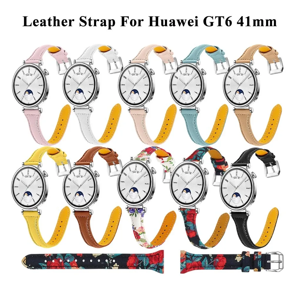 

Кожаный ремешок для Huawei Watch GT6 41 мм, универсальный классический ремешок с пряжкой 18 мм, быстросъемный ремешок для Huawei Watch GT6 41 мм
