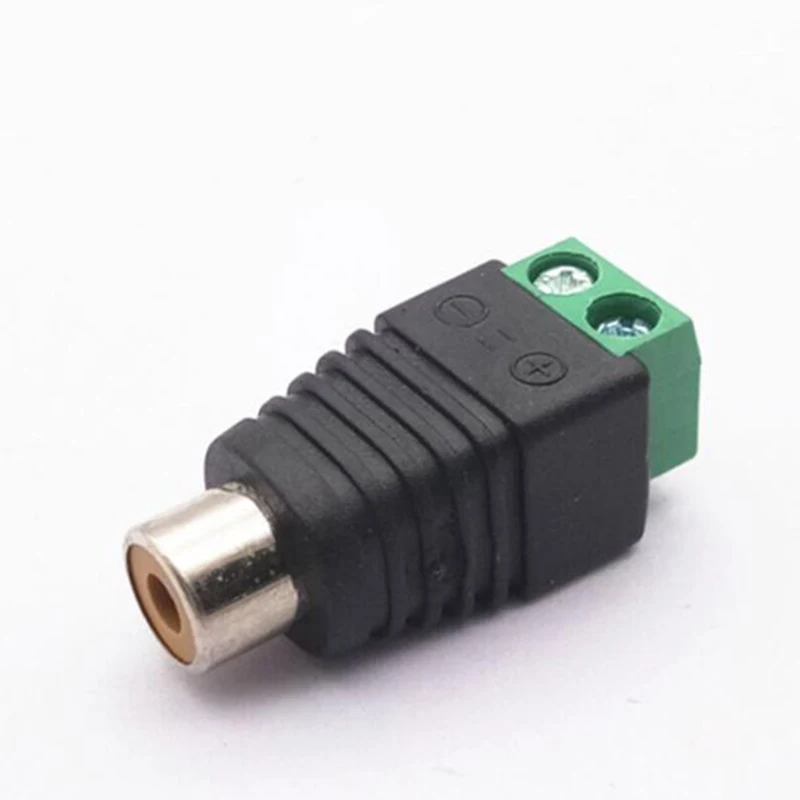 Conector de alimentación macho hembra DC RCA, conector de cable adaptador de audio de 5,5mm y 2,1mm para tira de luces LED RGB, cámara CCTV, 5 uds.