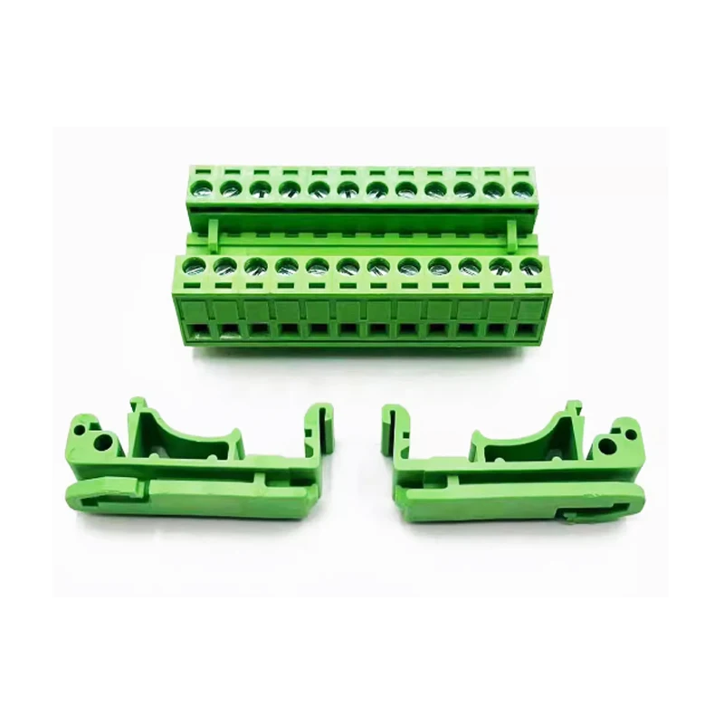 (5 Zestawów) 2EDG-UKR-5.08mm Złącze wtykowe bezlutowe na szynę DIN, szerokość szyny 35mm (Wtyk + Podstawa + Pin 35mm) UKR 5.08 — zdjęcie produktu 4