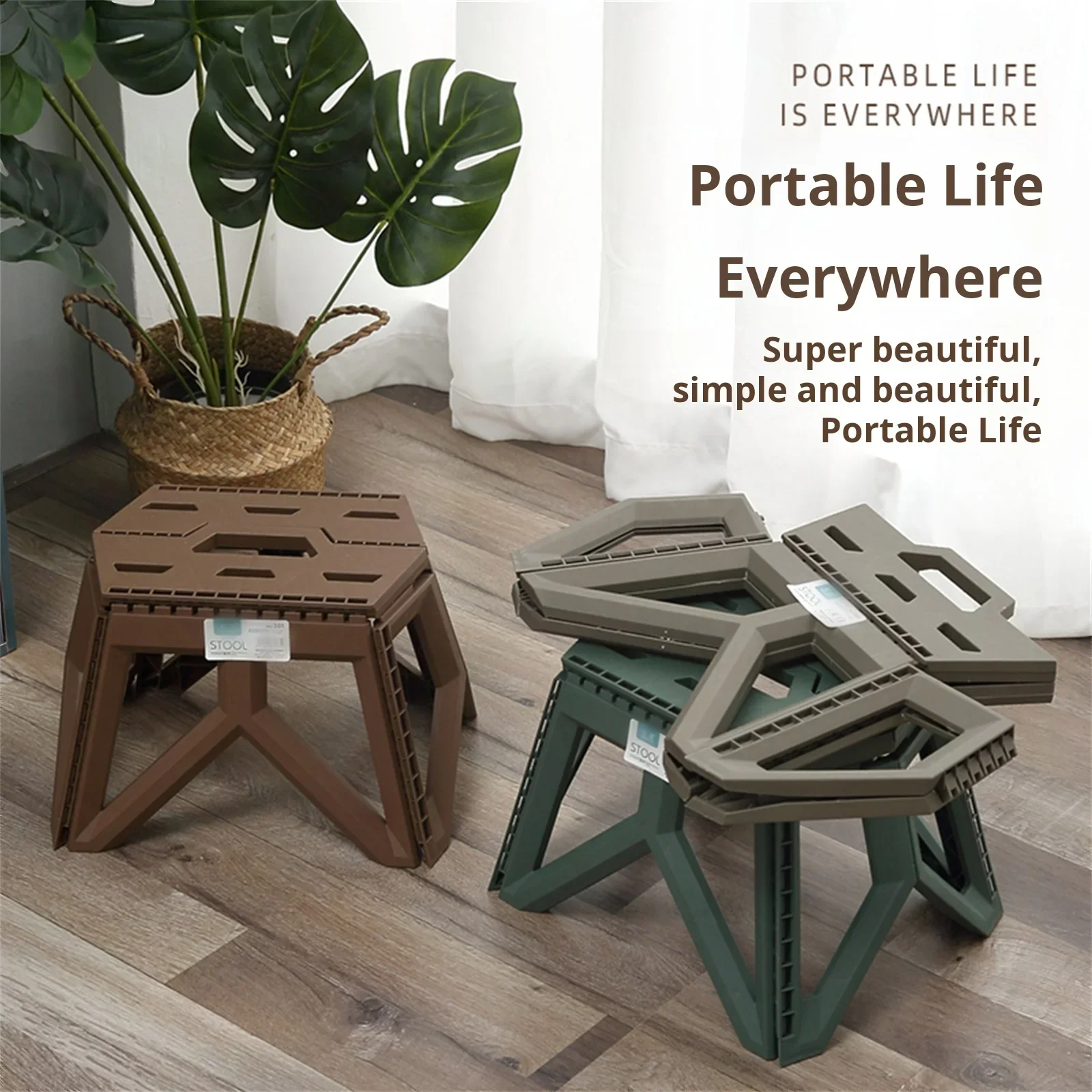 Portable Folding Chair High Load Bearing Durable Foldable Small Stool for Indoor/Outdoor Use Camping Hiking Fishing BBQ Chair