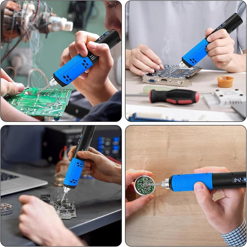 

Premium-Cordless Soldering Iron Kit, LDE Digital Display USB Rechargeable Soldering Iron For Small Soldering Projects, DIY