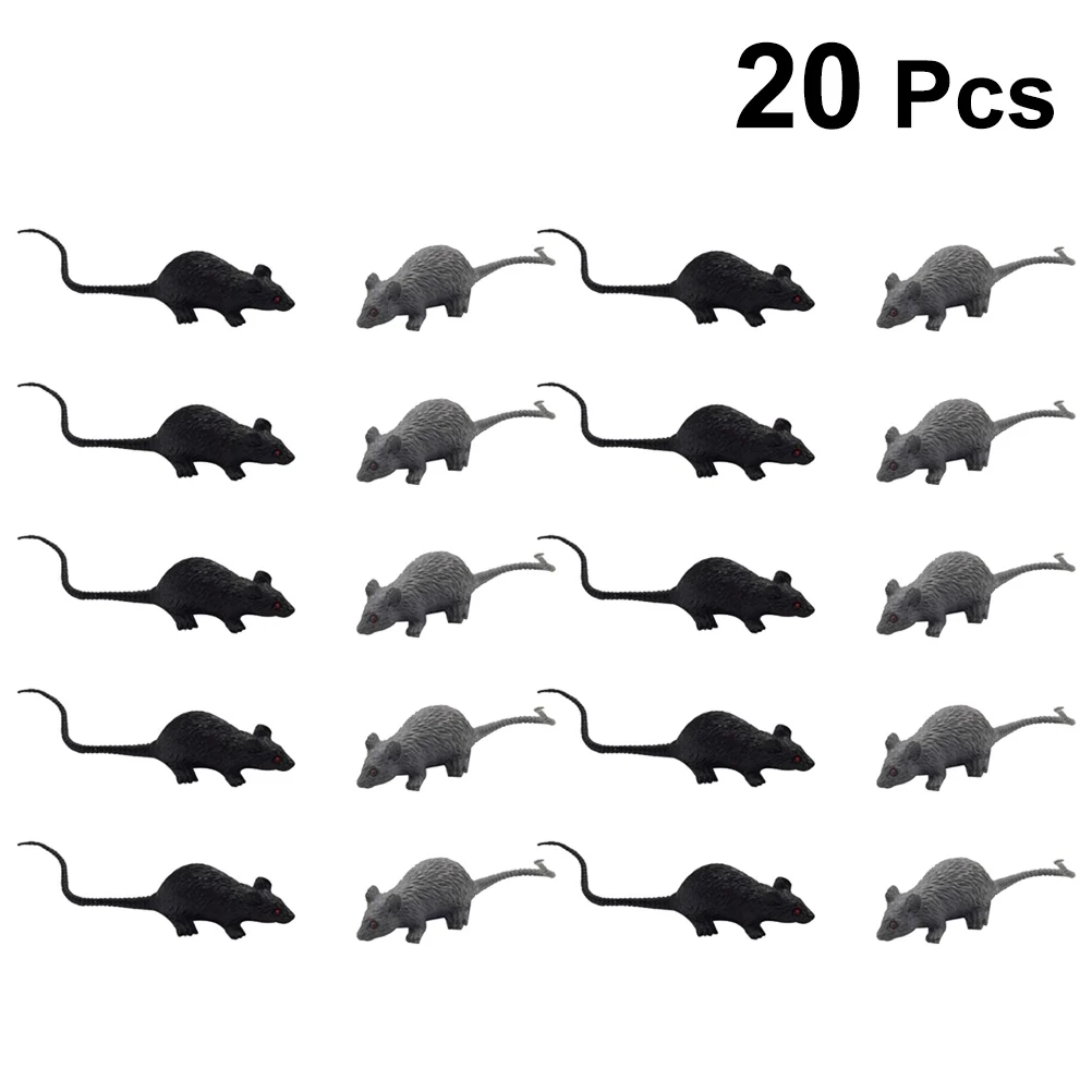 

20pcs Rat Mouse Halloween Toy Fake Prank Realistic Scary Prop Party Tricky Mice Simulation Model Plastic Rubber Props Looking