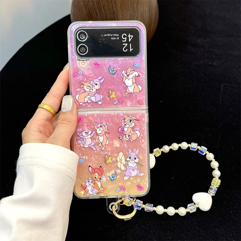 

Cute Happy Rabbit for Samsung Galaxy Z Flip 7 6 5 4 Protective Back Cover for ZFlip5 ZFlip6 ZFlip7 Case Shell
