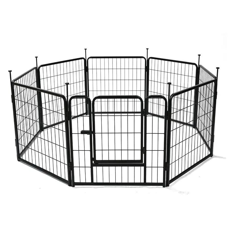 

Манеж для собак, 8-панельный металлический забор с дверцей, складной, для использования в помещении и на улице, подходит для собак маленьких и средних размеров, 24 дюйма