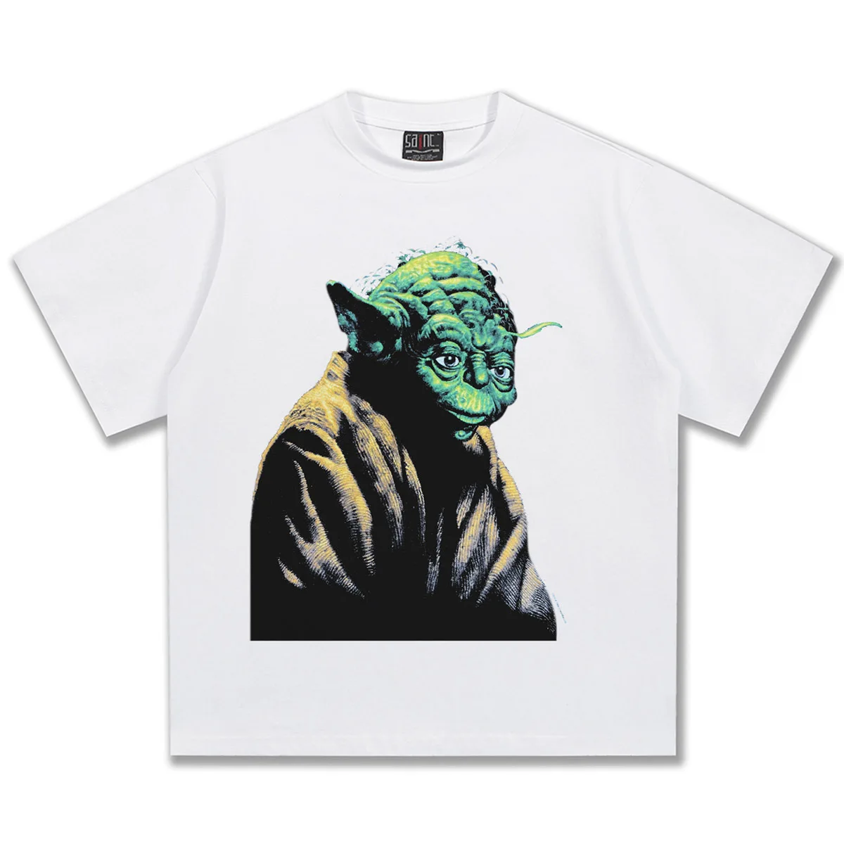 2025 Spring/Summer new Star Wars Yoda American Movie vintage Blockbuster T-shirt Pure cotton round neck short sleeve T-shirt