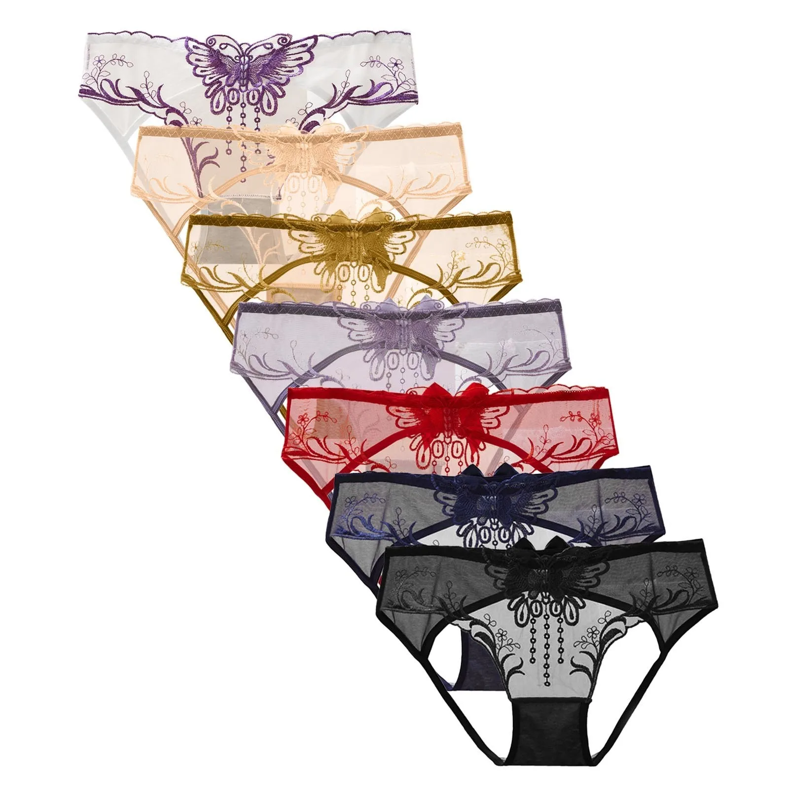 Seamless Women Sexy Lingerie Opening Crotch Panties Exotic Underpants Female Lace Transparent Crotchless Female Intimates tanga