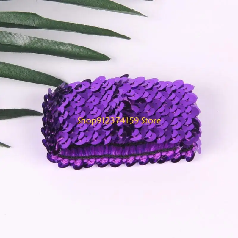 

G5AE Shimmering Fingerless Cuffs Sequined Oversleeves Elastic Arm Sleeves Wrist Cuffs Covers for Formal Event Dressingup
