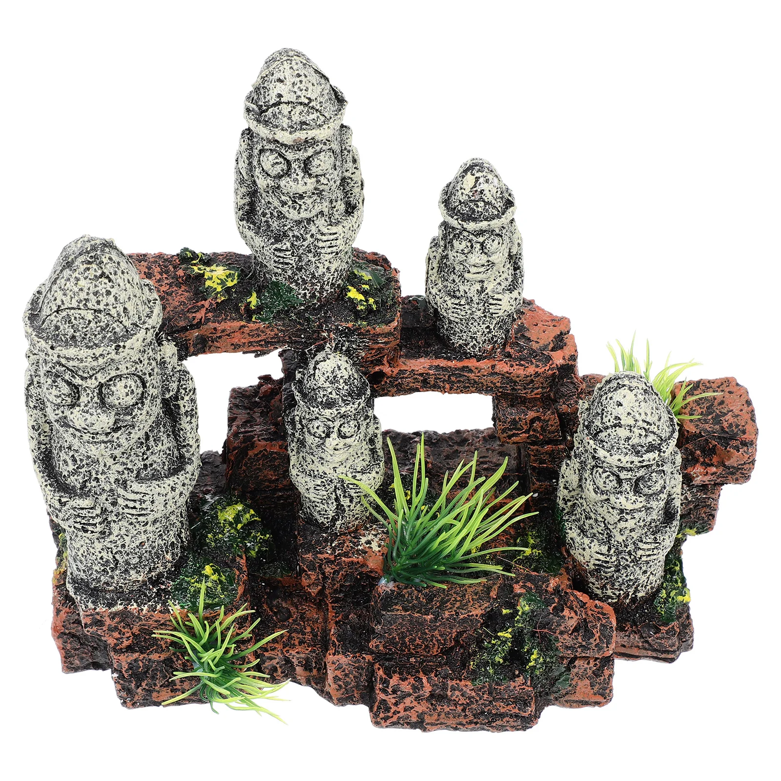 

Fish Ornament Aquarium Decoration Tank Rock Stone Statue Hiding Decorations Cave Bowl