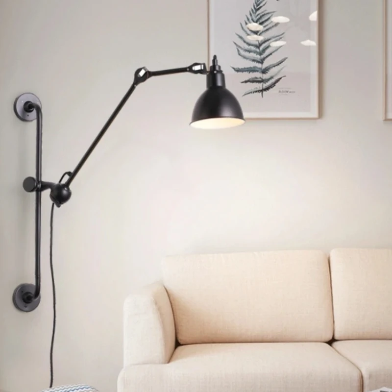 

Настенный светильник с регулируемым кронштейном в индустриальном стиле, минималистичный креативный фон для гостиной, стены, спальни, прикроватной тумбочки, кухни, учебы, чтения