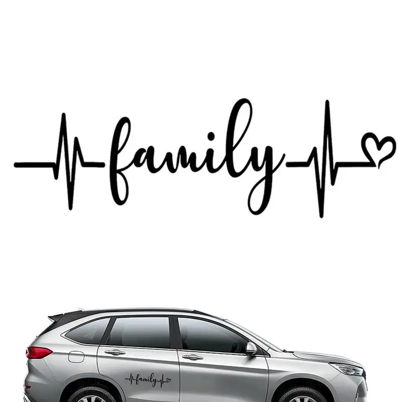 Stick Family Car Decals Family Heartbeat Car Window Decal Die Cut Stickers Exquisite Family Bumper Decal Auto Decor Car Body