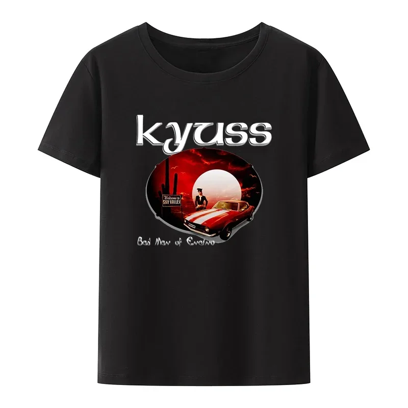 Unisex Summer Street Fashion Hip-hop Style Camisetas Kyuss Black Widow Stoner Rock Queens of The Stone Age Modal Print T-Shirt