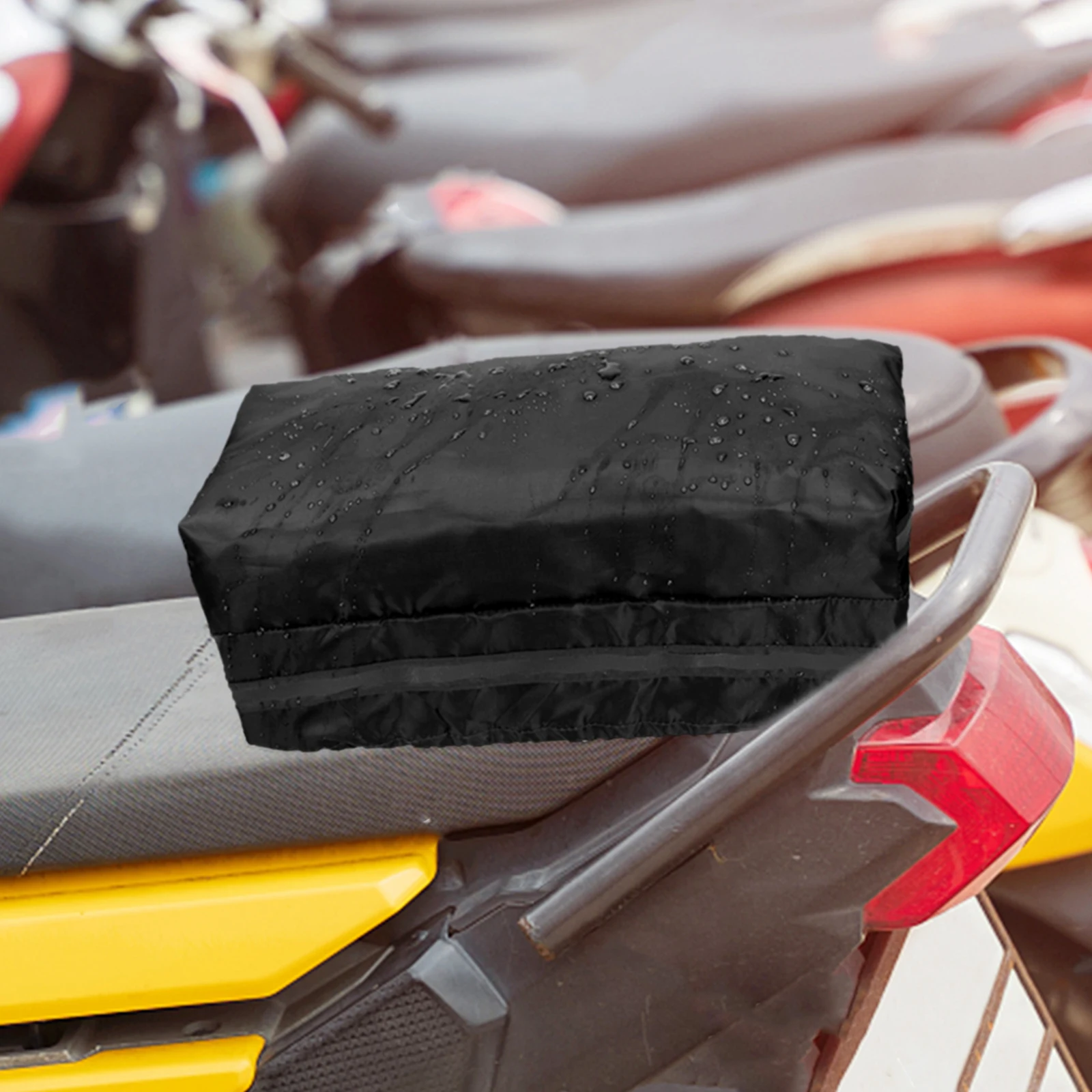 

Box Cover Waterproof Case for Electric Bike 36x175x17cm Black Small Storage Bag Tool Pack Tail Pouch Ebike