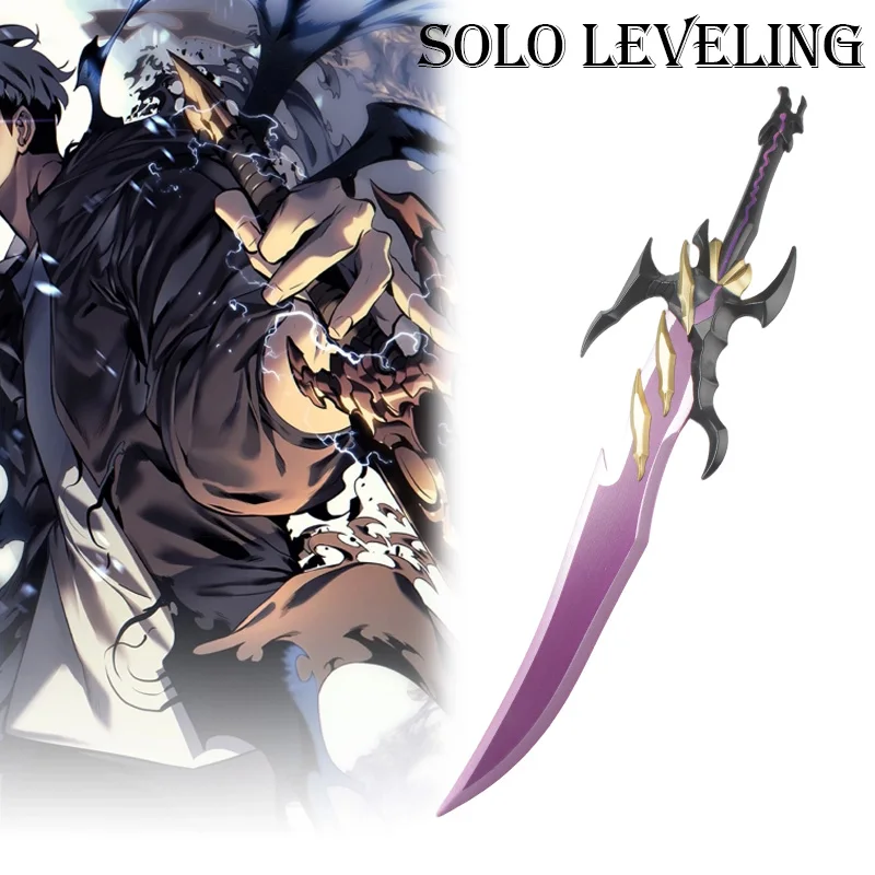 سولو التسوية كاتانا 1: 1 نمط استعادة تأثيري شخصية الدعائم خشبية ألعاب من الخيزران السيف مع علبة جلدية #1