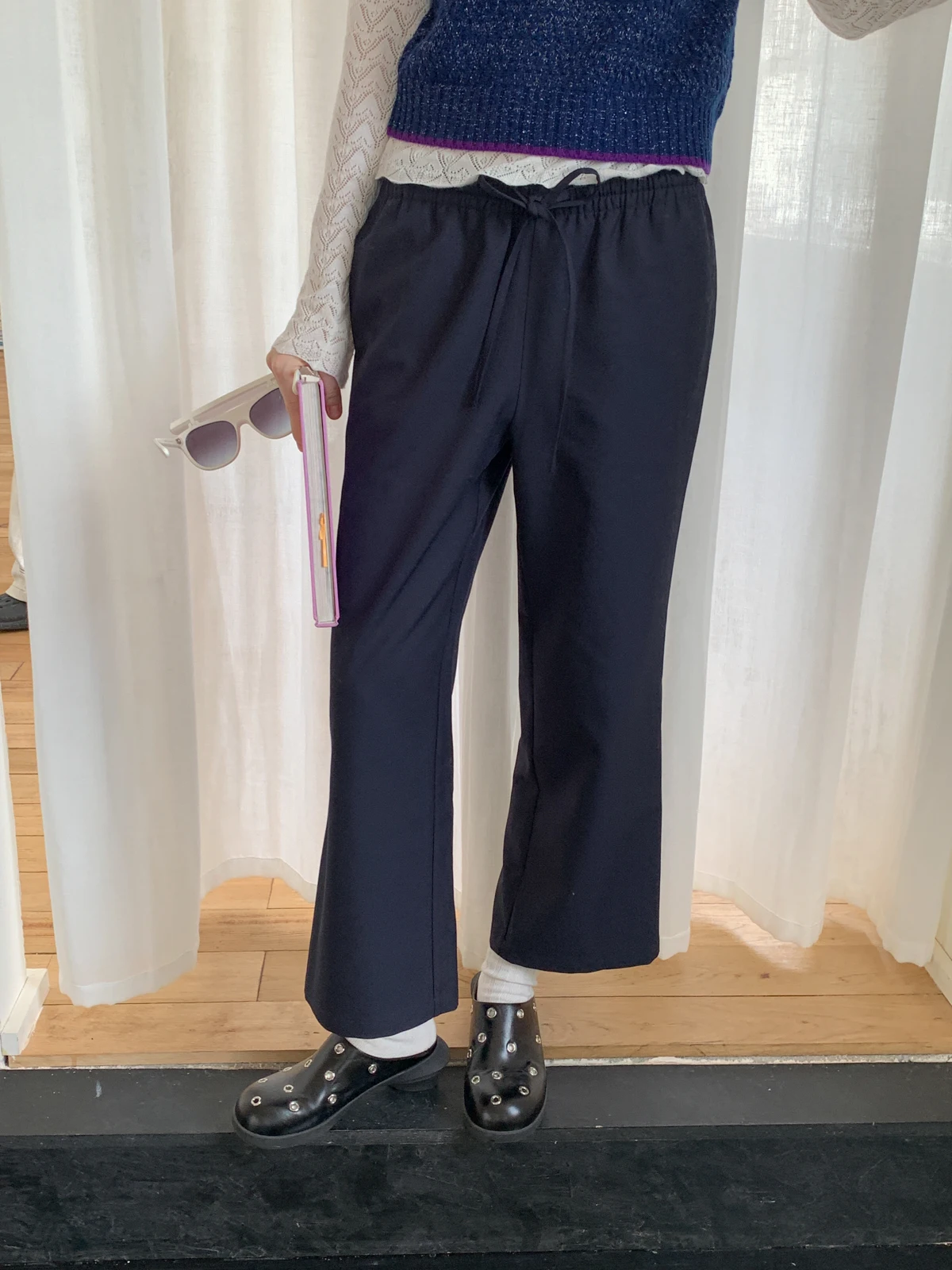 

TZCO Camere Casual Trousers Spun Wool Autumn Winter Versatile Nine-Piece Pants Straight Leg l Waist Ladies Faion