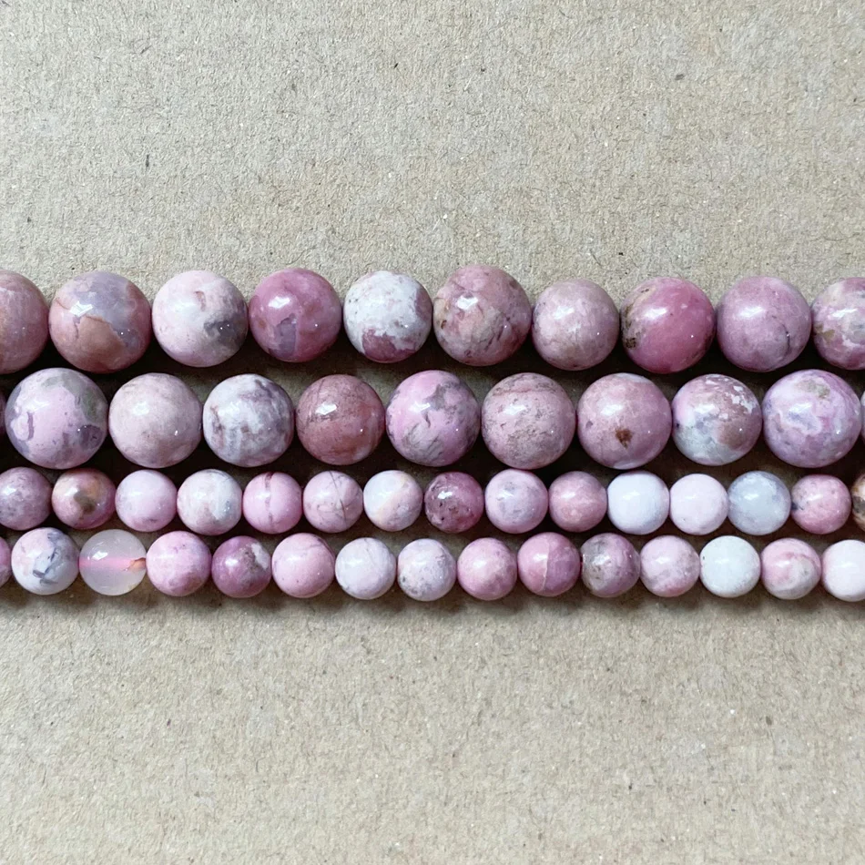 Natural Stone Grade AA Rhodonite Round Beads 15\