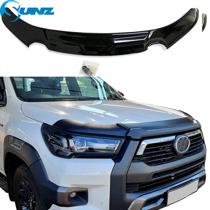 Acrylic Car Bonnet Protector For Toyota Hilux Revo Rocco 2020 2021 2022 2023 Hood Deflector Bug Shield Tinted Guard Accessories