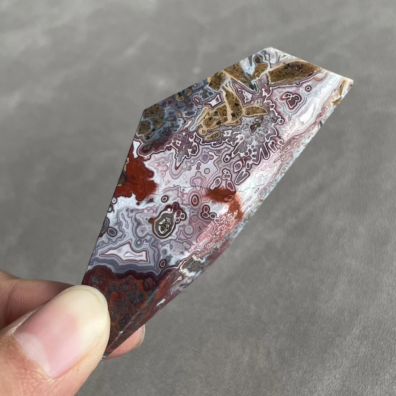 

Natural Stone Mexico Red Agate Freeform Polished Crystal Decoration Rock Gift Reiki Healing