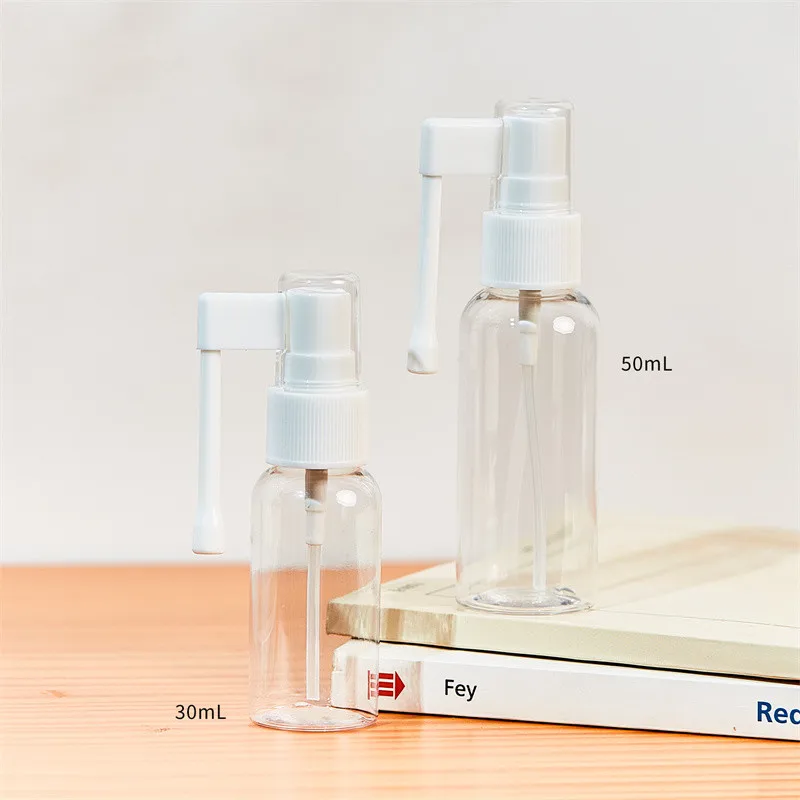 

200pcs 30ML 50ML Nasal Spray Bottle 360 Degree Rotation Atomizer Refillable Empty Throat Sprayer Pump Snoot Cleaning Container