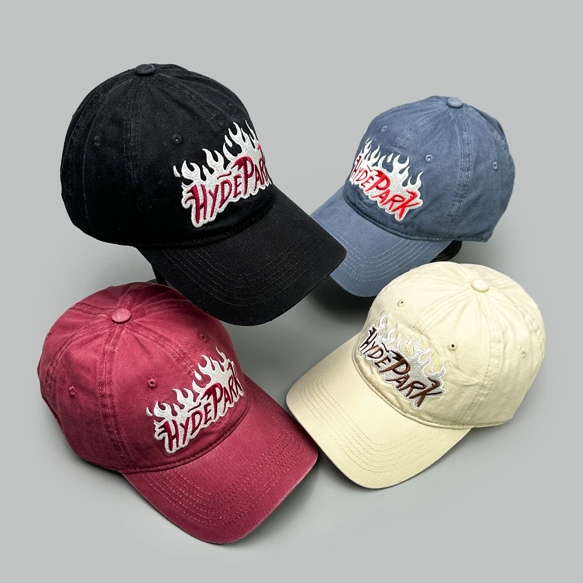 

American Retro Letter Flame Embroidery Simple Baseball Hats New Men Women Sunshade Personal Versatile Fashion ins Peaked Caps