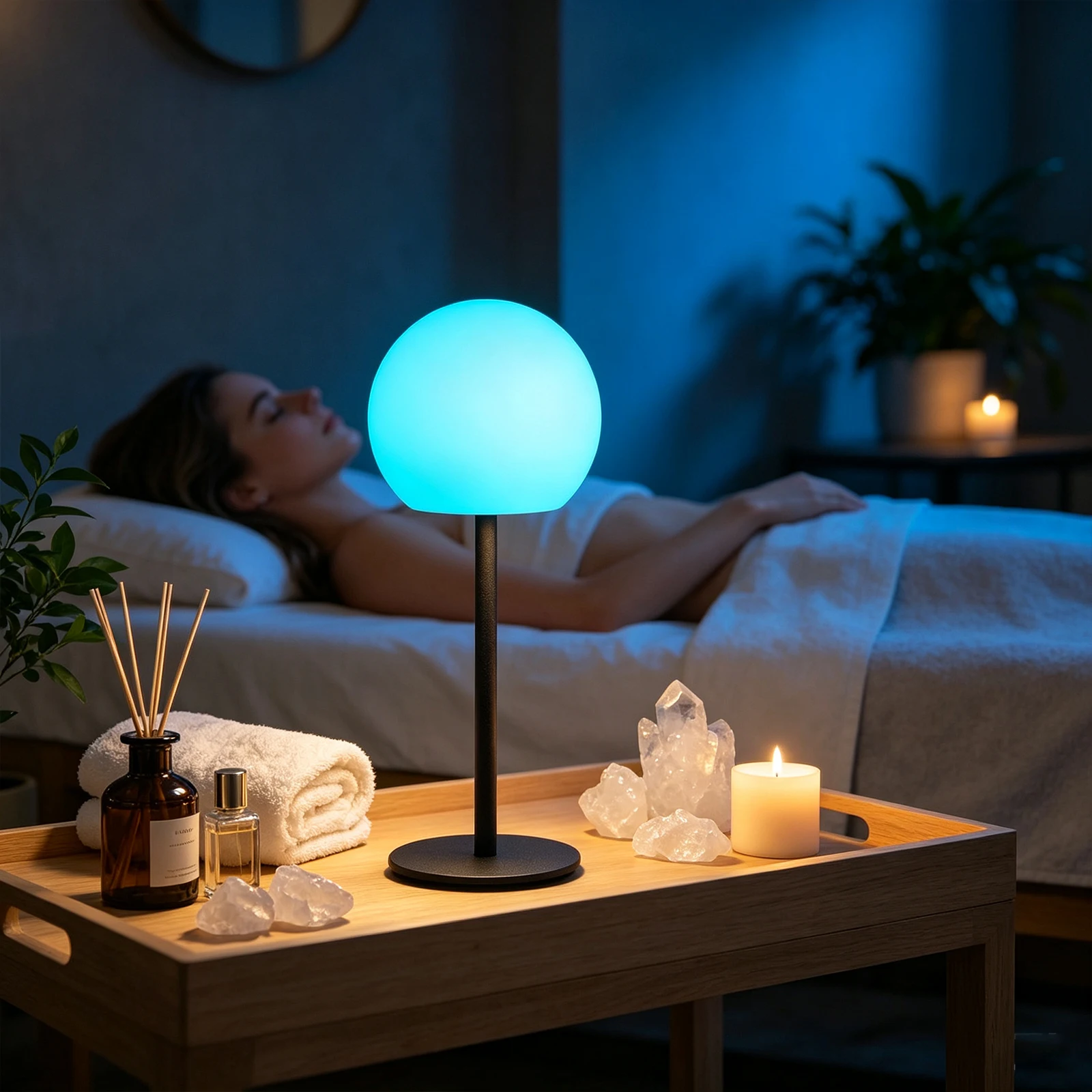 Dimmable Spherical RGB Table Lamp, IP54 Waterproof Mood Light with Remote Timer, 16 Static Colors & Dynamic Modes Rechargeable