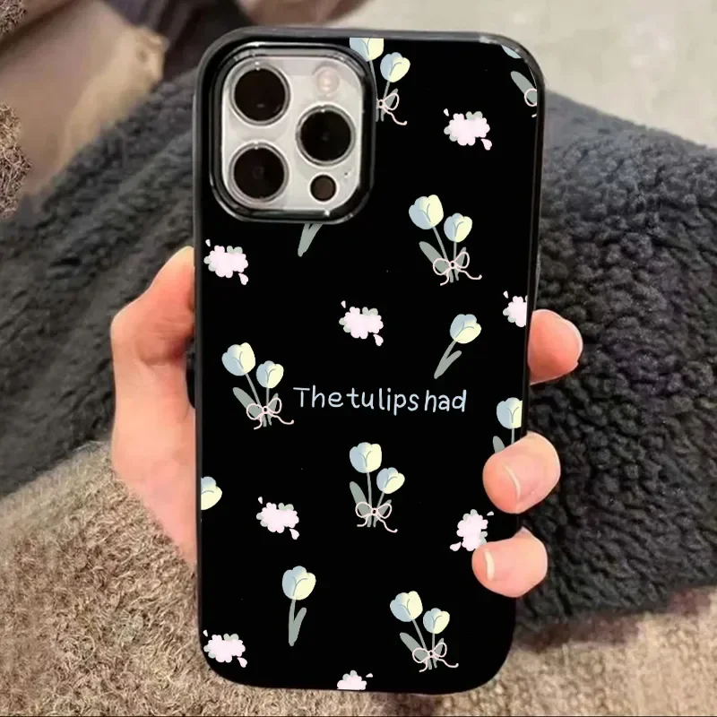 Ins Korean Little Rose Phone Case For iPhone 16 Pro Max 15 14 13 12 11 Xr Xs Max 7 8 Plus  Fashionable Cute Girl Y2K Phone Cases