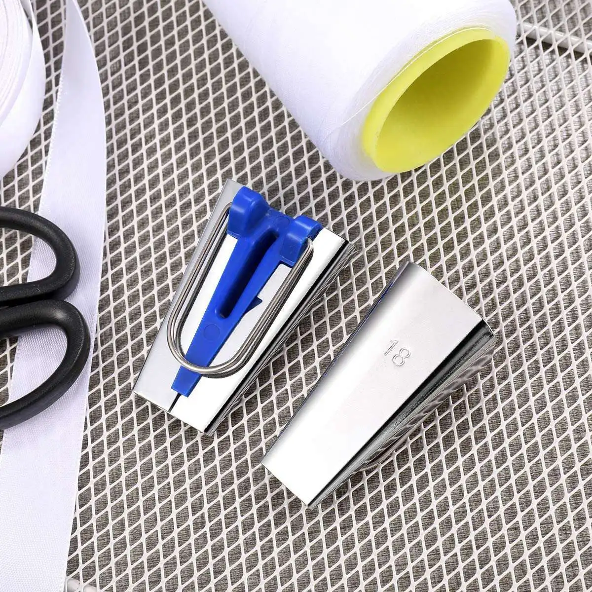 

LICE-5Pcs Sewing Accessories Bias Tape Maker Set Patchwork Tools 6/9/12/18/25 Mm Bias Binding Tape Maker