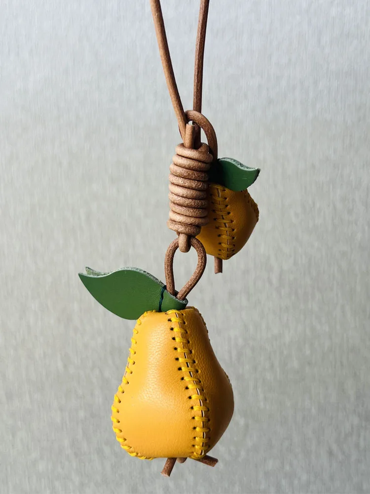 Handgefertigte Anhänger aus echtem Leder, geeignet für Taschen, Handtaschen, Rucksäcke, niedliche Ledertaschenanhänger, Obst-Schlüsselanhänger-Zubehör – Detail 11