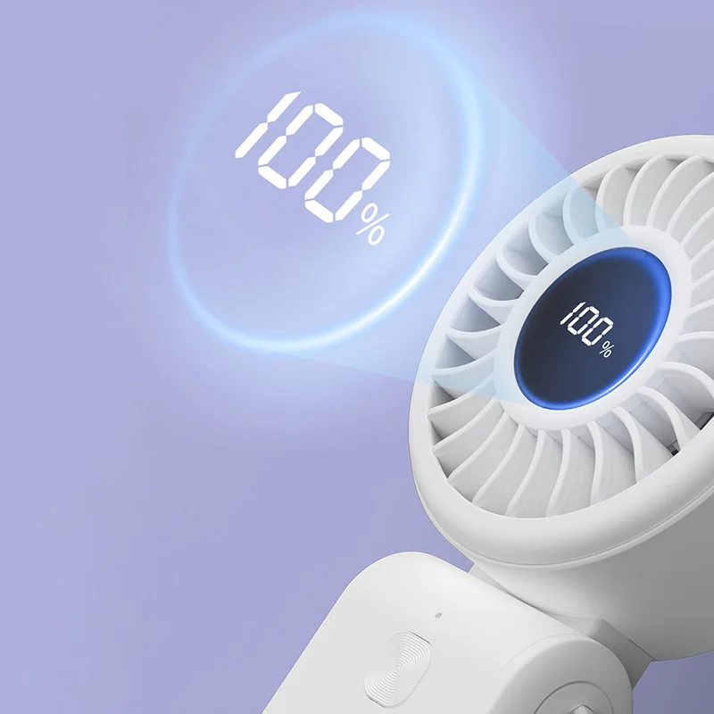 Foldable Mini Fan w/ LED Display & USB Charging, 3-in-1 Portable Handheld/Neck/Desk Fan for Outdoor, Camping, Travel & Summer