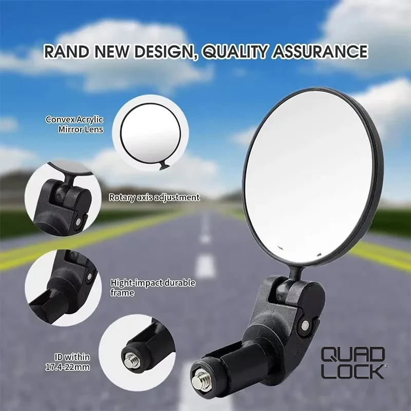 

QUAD LOCK Universal Bicycle Rearview Mirror Adjustable RotateWide-Angle