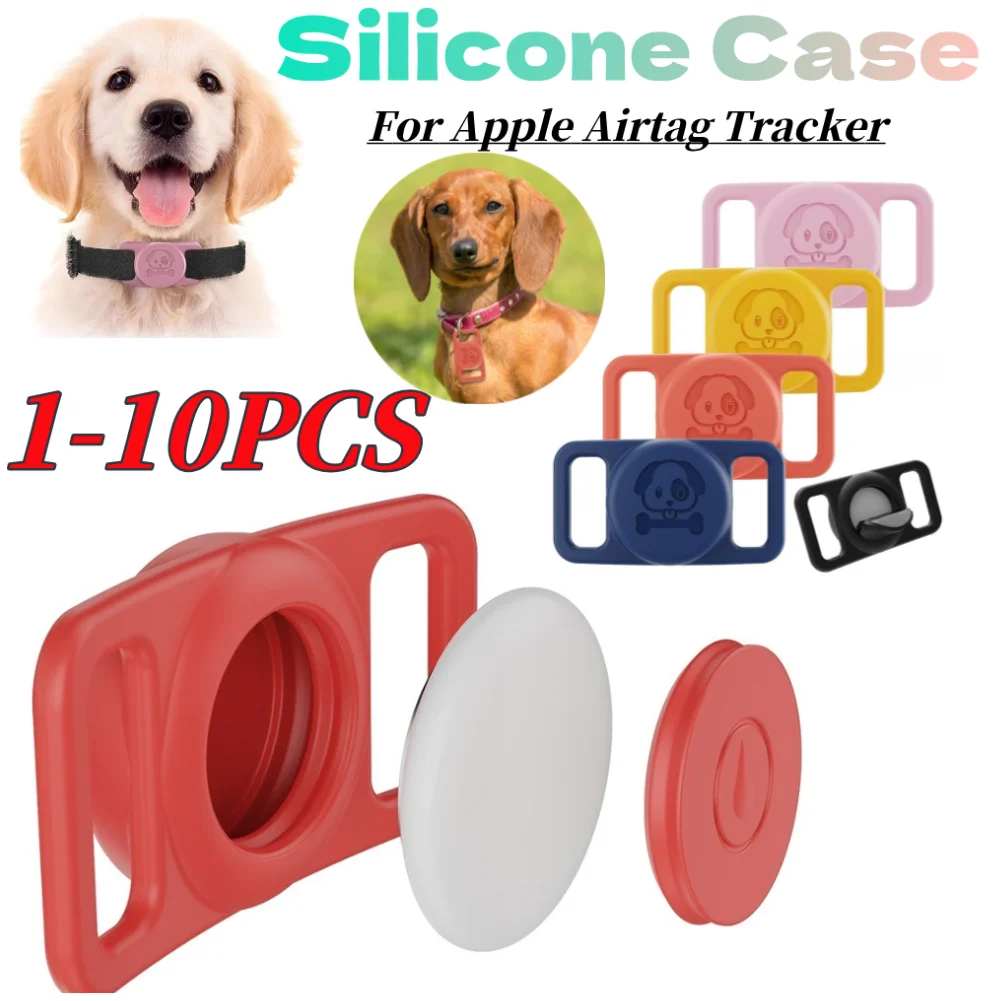 For Apple Airtag Case For Air Tag Holder Waterproof For AirTag Dog Collar Holder Cat Collar Pet Case Silicone Scratch-Resistant