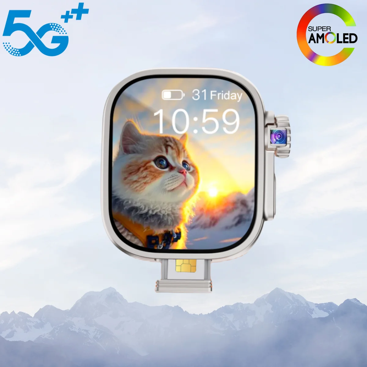 

4G WIFI Android Smartwatch With Rotary Camera 2.2 inch Amoled Curved Display Heart Rate Google Play Store JC02 Pro Smart Watch