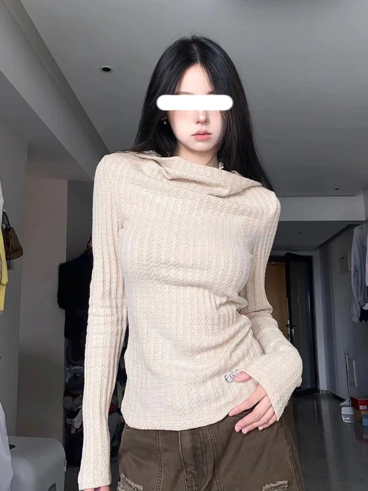 

Новая мода субкультура винтажные толстовки топы женский дизайн панк элегантные вязаные топы с длинными рукавами Harajuku шикарная корейская популярная одежда