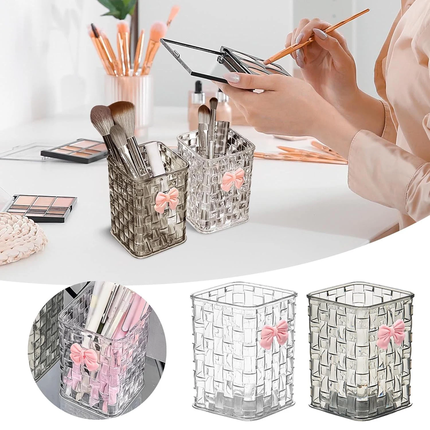 Helder acryl make-up kwasten opbergdoos bureau cosmetische organisator lippenstift opslag nagellak display standaard rek sieraden geval