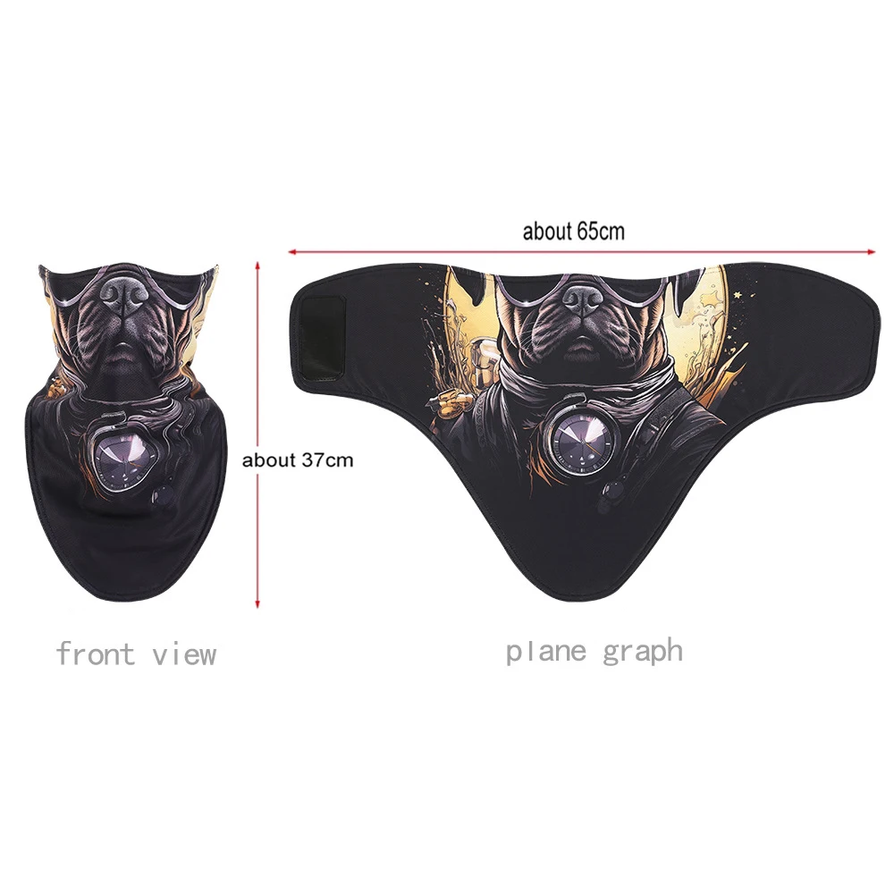 Winter Warm Fleece Neck Scarves 3D Reflective Skiing Neck Cover Mask Motorcycle Half Face Mask Scarf Riding Biker Windproof