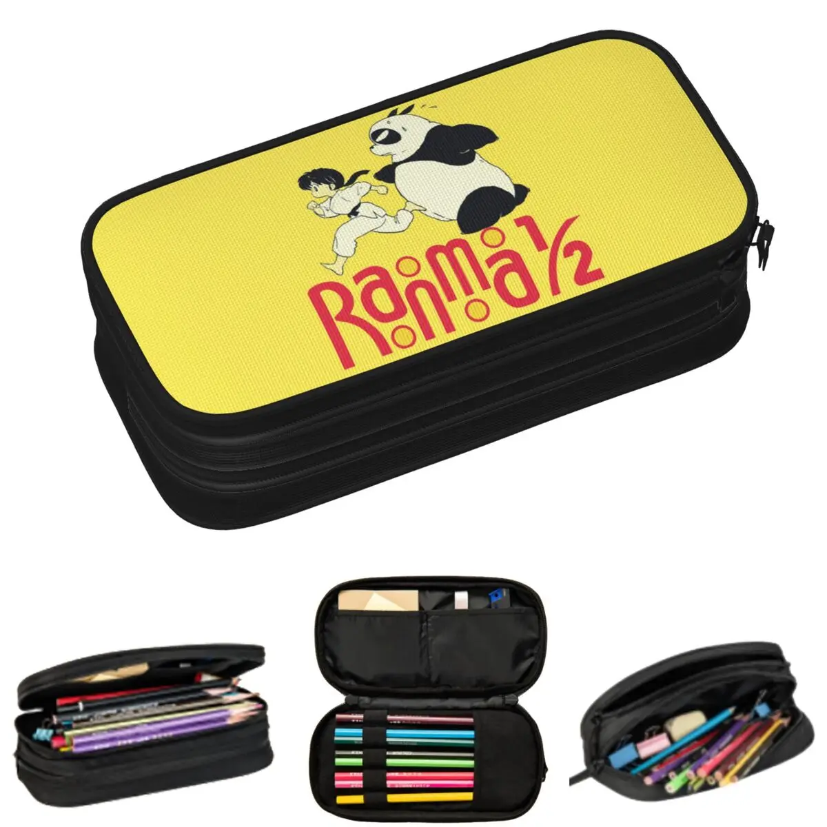 

Lovely P Chan Pigs Ranma Anime Pencil Cases for Student School Pen Box Pencil Bag Large Capacity Pencil Pouch