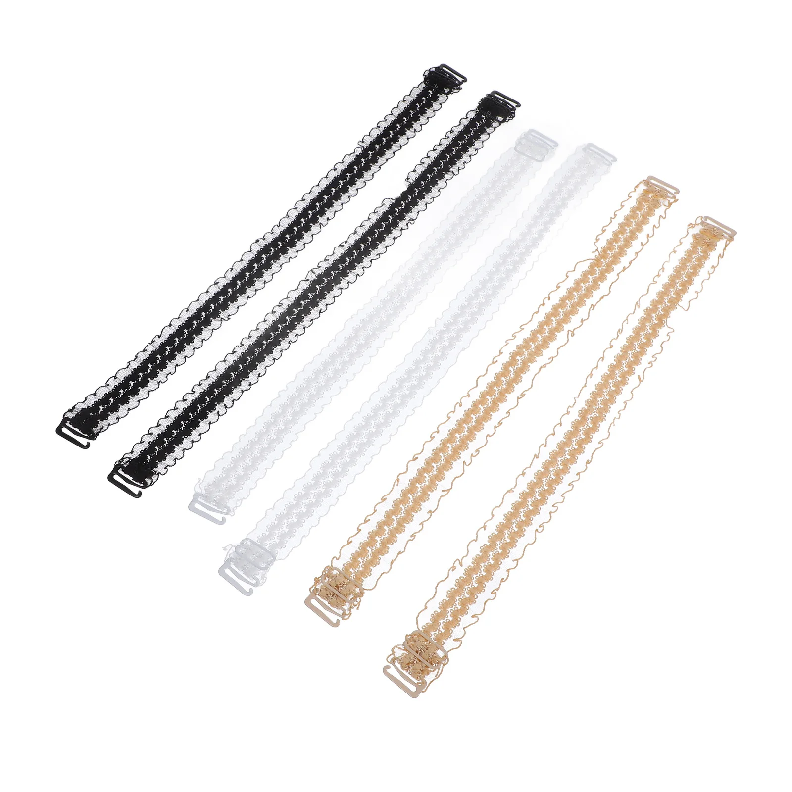 3Pairs Elastic Lace Bra Straps Non-Slip Adjustable Shoulder Straps Comfortable Replacement Underwear Strap for Women Bra