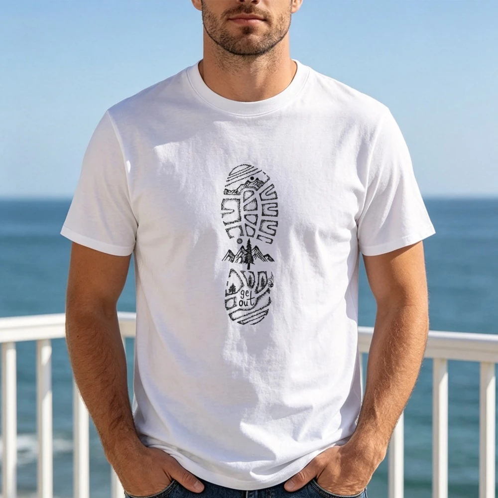 Camiseta com estampa de paisag - Outdoor Adventure Quotes Short avaliação e preço