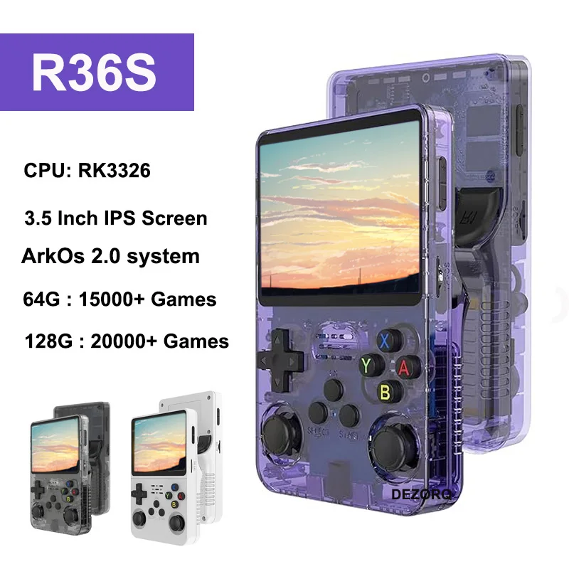 

R36S Game Console Retro Portable Consola Gaming 3.5 Inch IPS Screen R36S 64G 128G Linux Mini Pocket Video Games