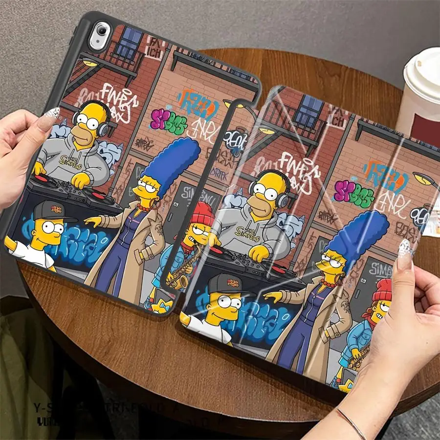 S-Simpsons H-Homer With Pen Slot Cover Tablet Case For Samsung For Galaxy Tab A11 Plus S7+ S8+ 12.4 inch S6 Lite 10.4 inch A8