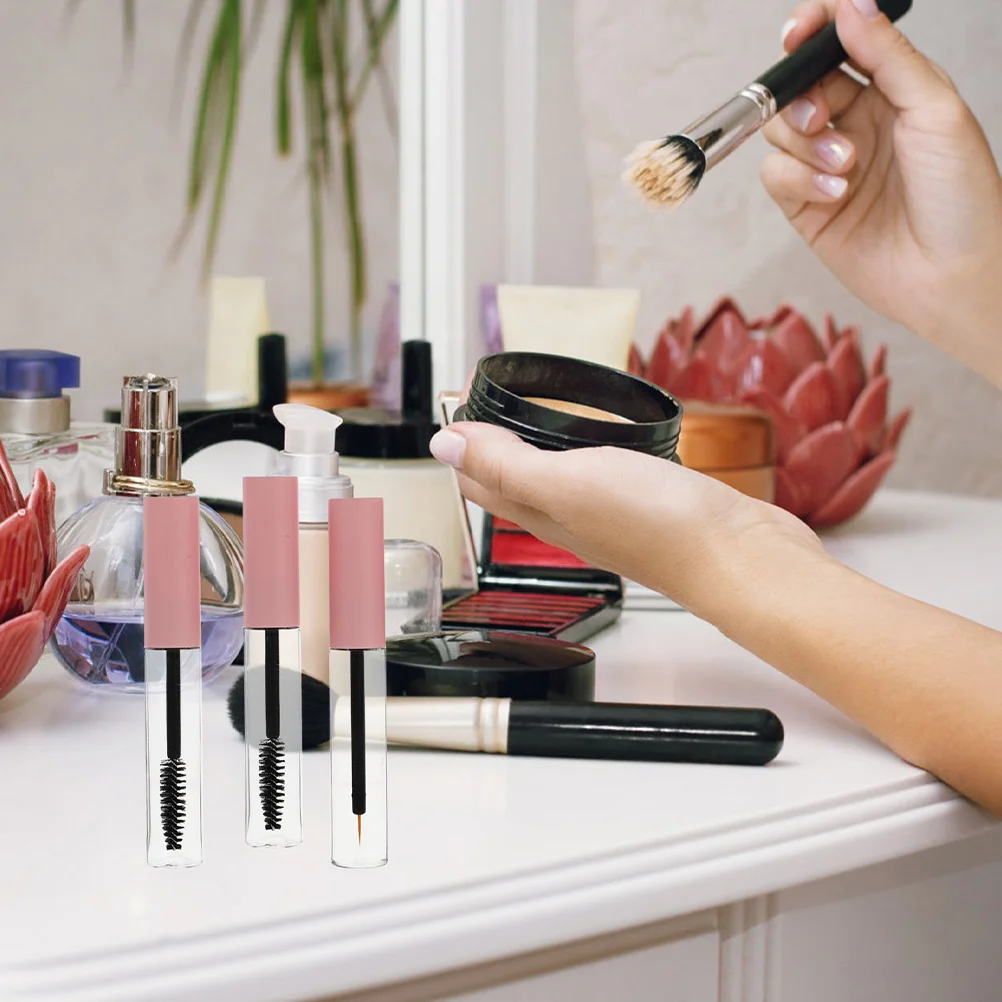 1 set Empty Mascara Tubes Eyeliner Bottles Refillable Transparent Lightweight Travel Size Eyelash Serum Containers Makeup