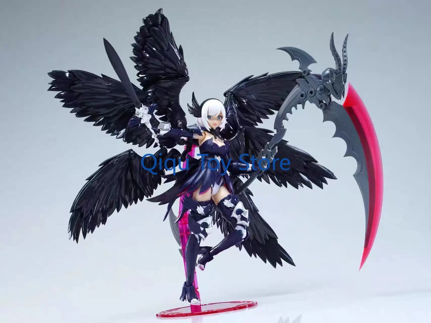 Fengyu, six-winged black angel, assembly model, with double body, with bracket