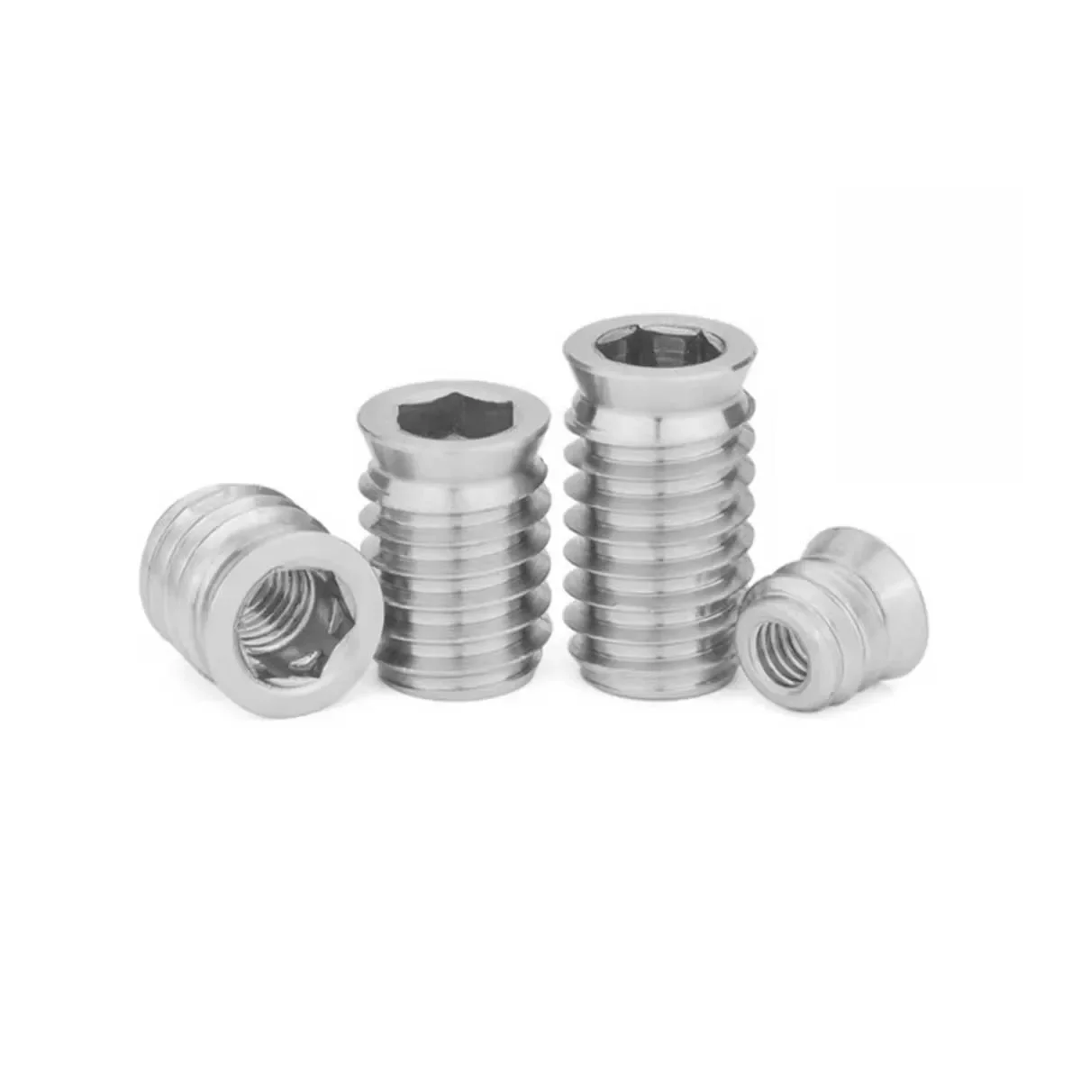 304 Stainless Steel Inner And Outer Teeth Furniture Nuts/Hexagonal Countersunk Head Embedded Wooden Nuts With Intermediate