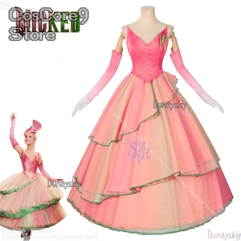 

Anime Movie Wickeddd 2 Cosplay Glinda 코스프레 Flower Fairy Pink Flower Long Lolita Evening Dress Kawaii Lovely Halloween Party