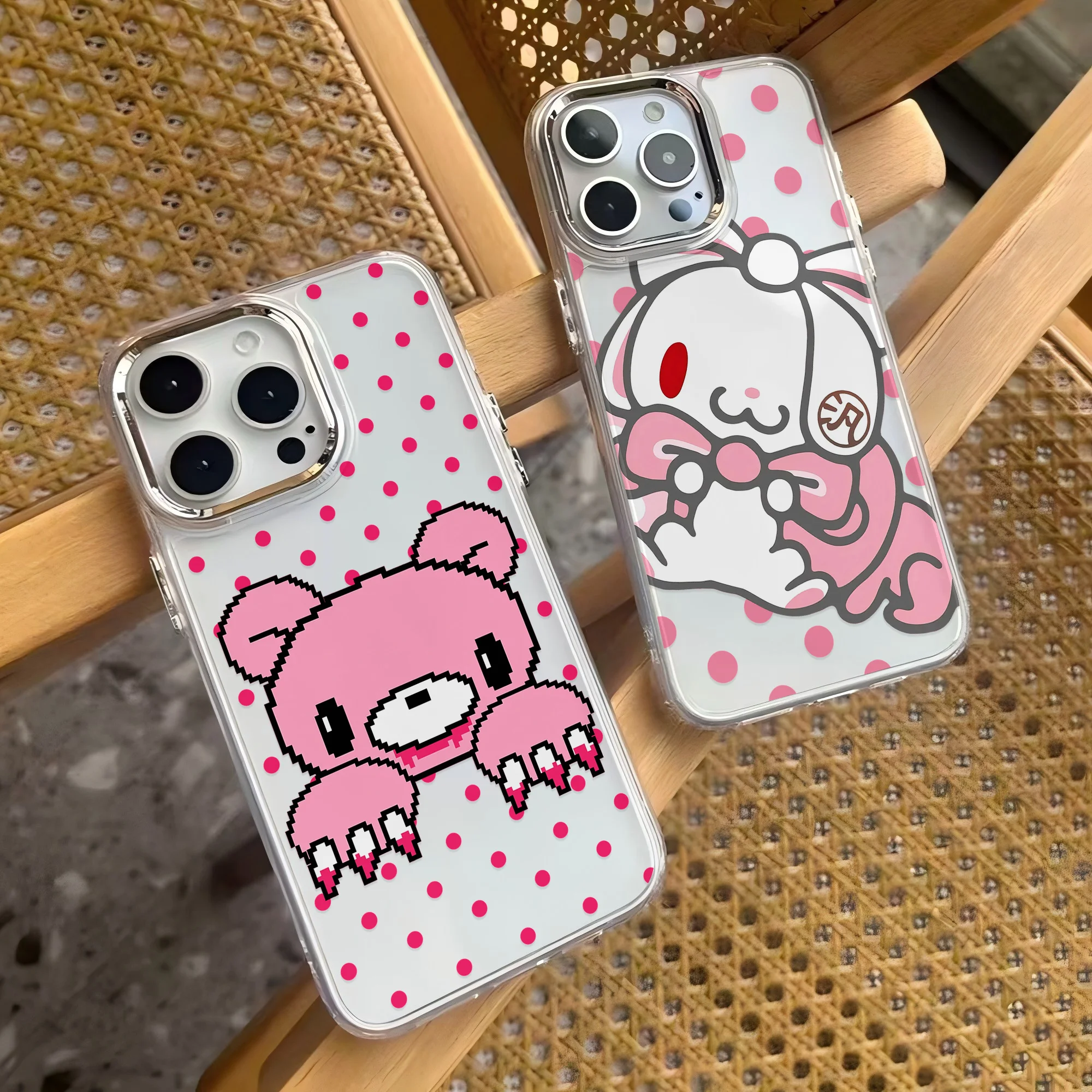 Cute Maid Outfit Gloomy Bear Phone Case For iPhone 17e 17 16e 16 15 14 13 12 11 Pro Max X XR 8 7 Air Plus Transparent Soft Cover