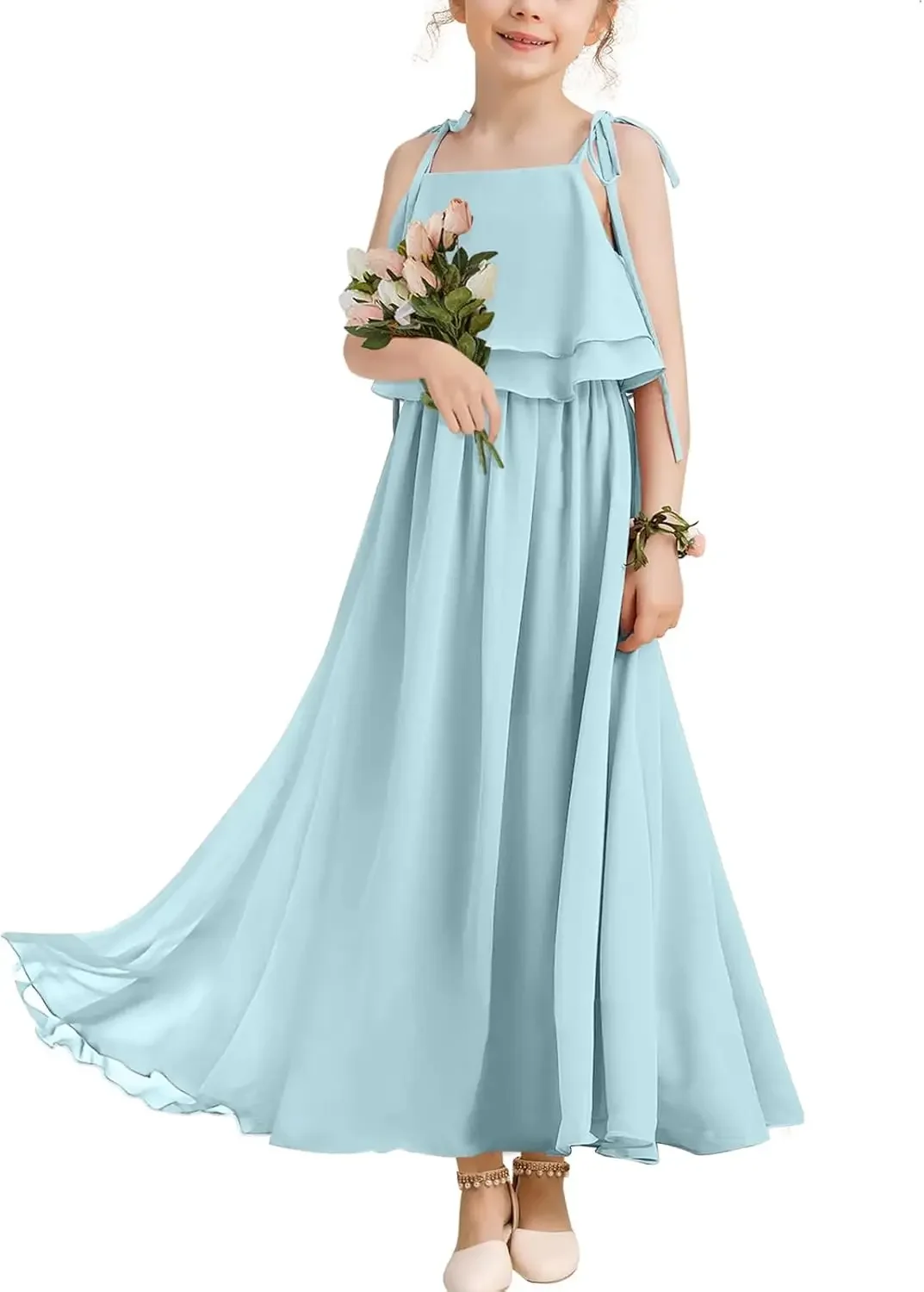 Tule maxi diário meninas vestido de princesa vestido da menina de flor meninas para festa de aniversário de casamento pageant sem mangas chiffon crianças