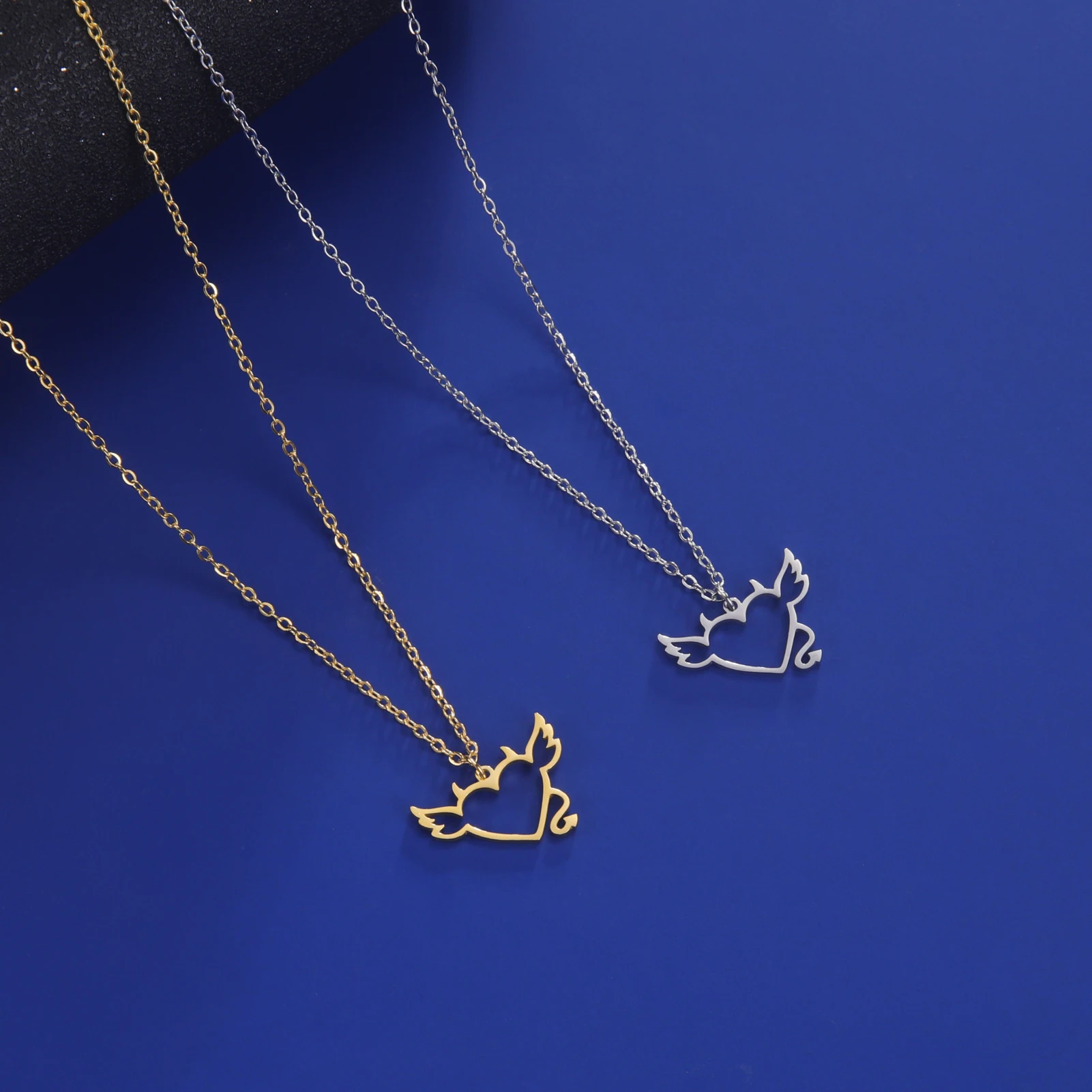 Teufel Liebe Anhänger Edelstahl Halskette Männer und Frauen Mode süße romantische Valentinstag Geschenk Schmuck Geschenk